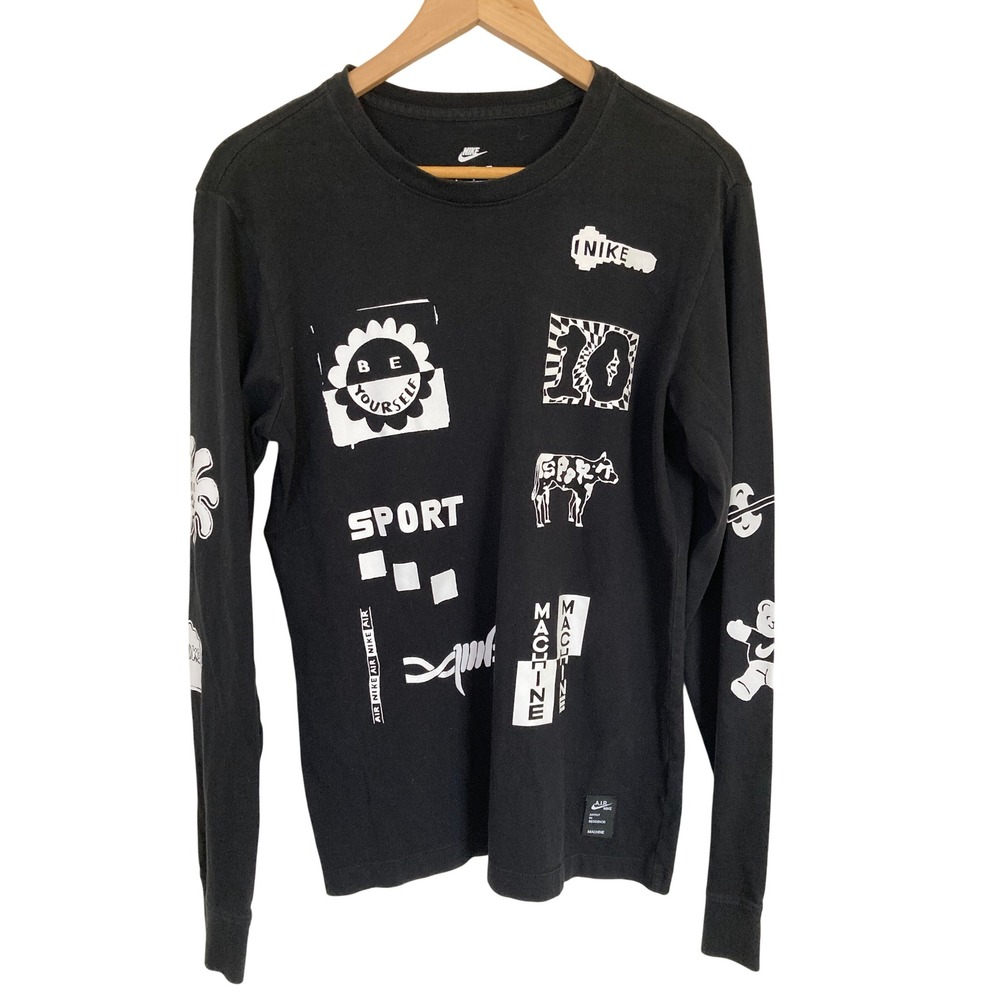 Nike AIR Artist In Residence Machine Long Sleeve Graphic Tee Black DJ1383-010 S
